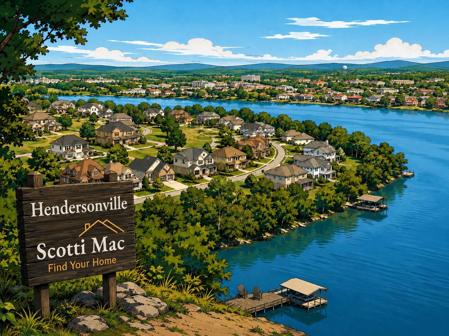 Hendersonville: the space between Nashville, Old Hickory Lake, Sumner County, Gallatin, Mt. Juliet, and White House.