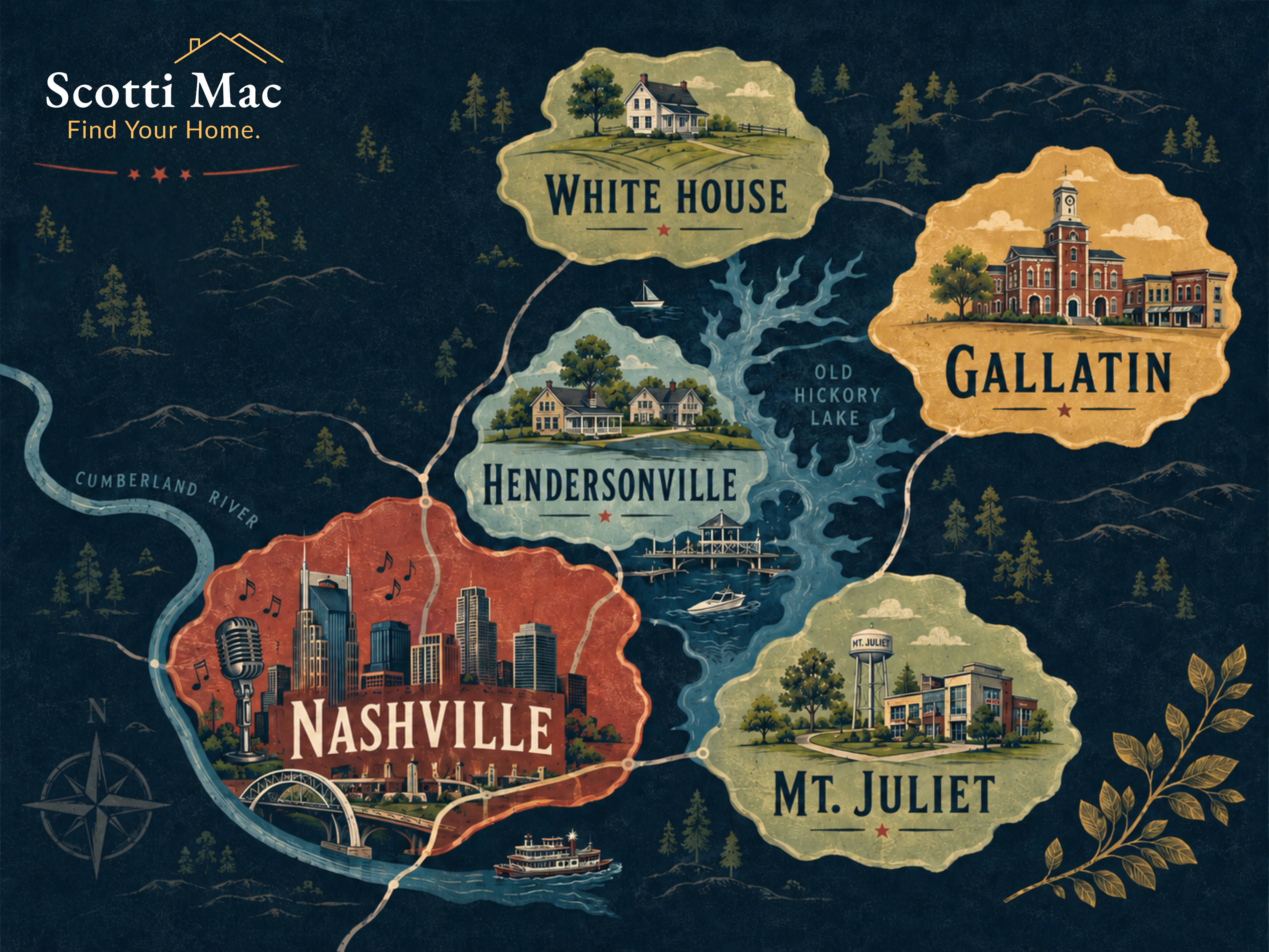 Middle Tennessee neighborhoods map