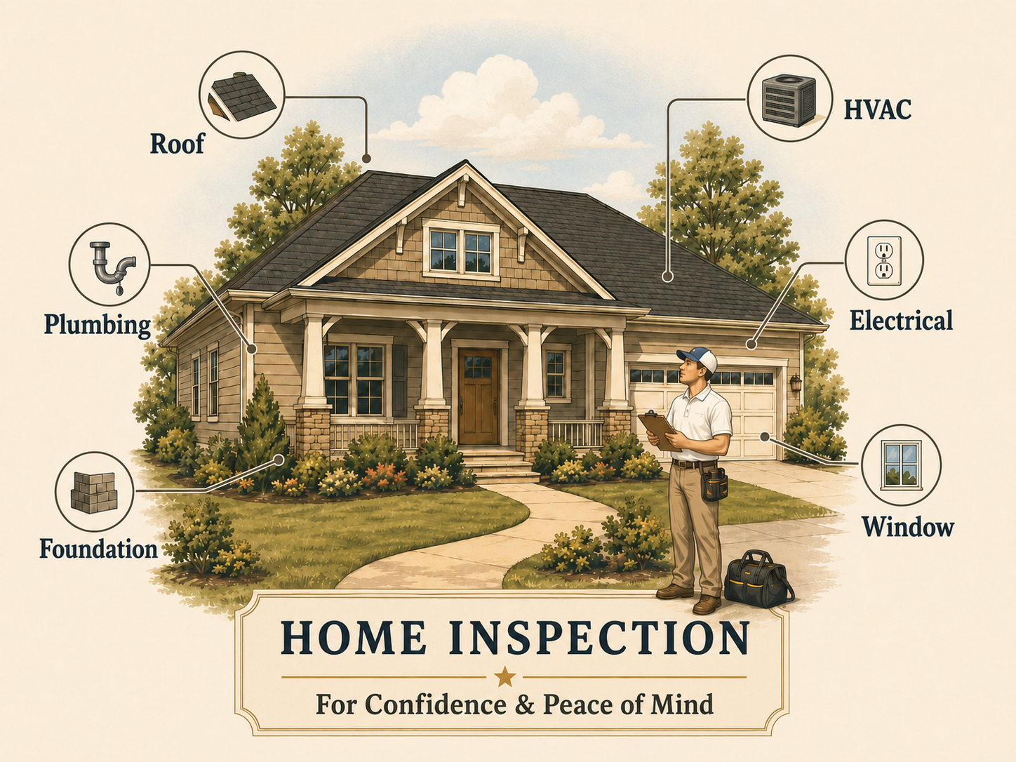 Home inspector examining a property